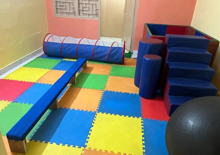 Sensory gym therapy equipment at our autism and ADHD center near Boring Road Patna